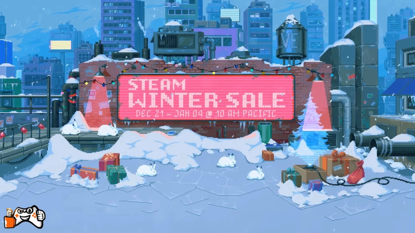 A banner of steam sale on winter 2023