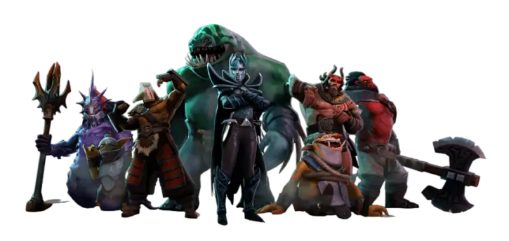 Dota 2 heroes standing